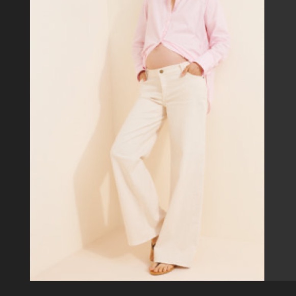 HATCH The Relaxed Wide Leg Maternity Jean in Vanilla size 24